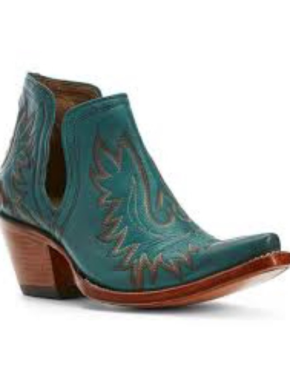 Ariat Teal Western Cutout Ankle Boot